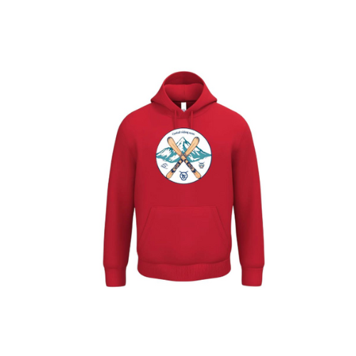 Cantal Shop | SWEAT CAPUCHE PATCH ROND SKI ROUGE