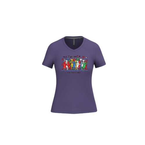 Cantal Shop | TEE SHIRT FEMME COL V CANTALOUS FIESTA VIOLET