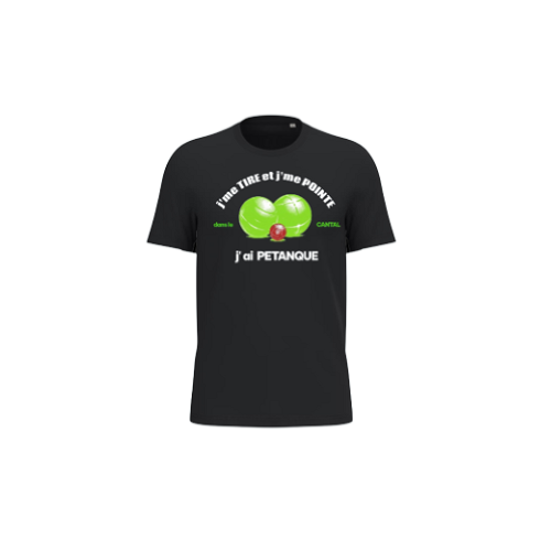 Cantal Shop | TEE SHIRT PETANQUE NOIR