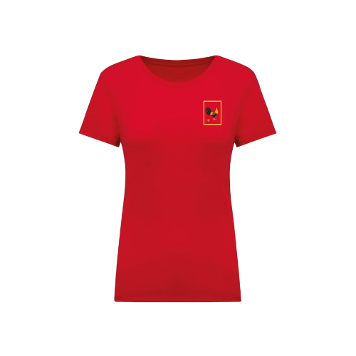 Cantal Shop | TEE SHIRT COQ BRODE ROUGE
