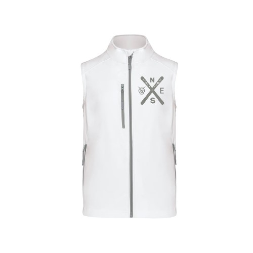 Cantal Shop | SOFTSHELL SANS MANCHES LOGO SKI CROIX COEUR BLANC
