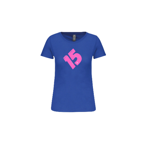 Cantal Shop | TEE SHIRT FILLE 15 BIAIS BLEU AZUR