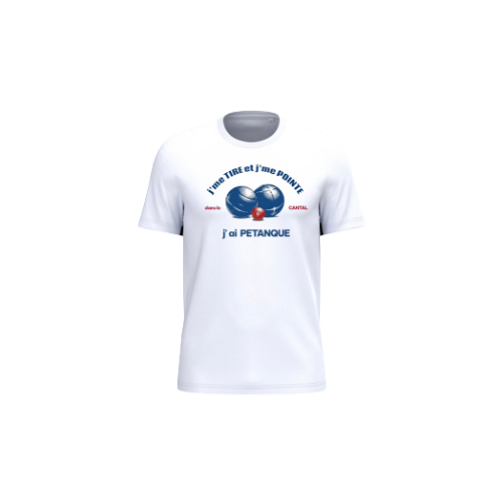 Cantal Shop | TEE SHIRT MANCHES COURTES PETANQUE BLANC