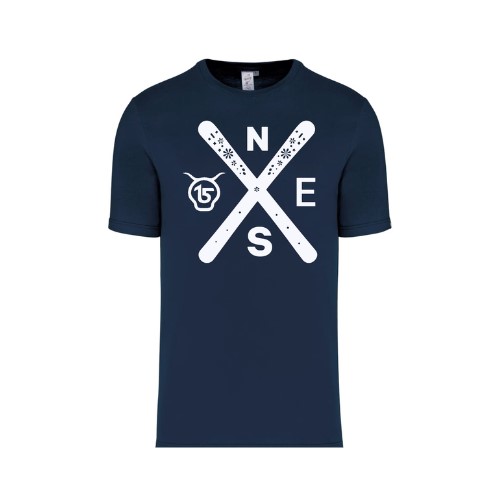 Cantal Shop | TEE SHIRT MANCHES COURTES SKI BLEU MARINE