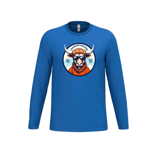 Cantal Shop | TEE SHIRT MANCHES LONGUES PATCH TETE BLEU AZUR