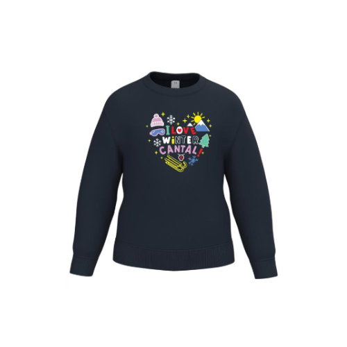 Cantal Shop | SWEAT COL ROND I LOVE WINTER BLEU MARINE