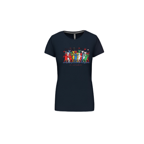 Cantal Shop | TEE SHIRT FILLE LES CANTALOUSES FIESTA BLEU MARINE