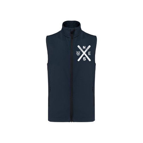 Cantal Shop | SOFTSHELL SANS MANCHES LOGO SKI CROIX COEUR BLEU MARINE