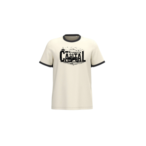 Cantal Shop | TEE SHIRT TRACTEUR FARMER DU CANTAL BEIGE