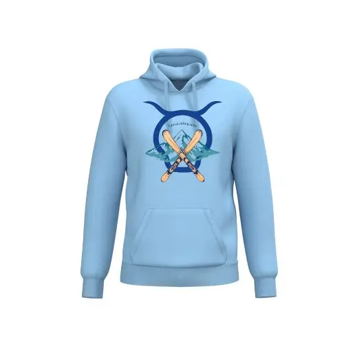 Cantal Shop | SWEAT CAPUCHE PATCH TETE SKI BLEU CIEL