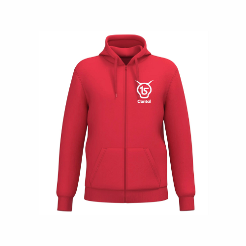 Cantal Shop | SWEAT ZIP CAPUCHE SALERS 15 ROUGE