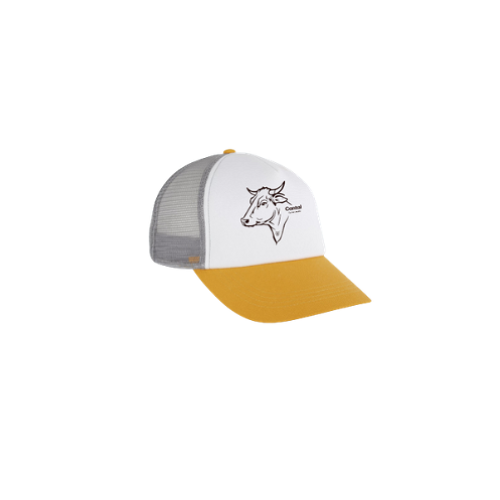 Cantal Shop | CASQUETTE TRUCKER VACHE CANTAL JAUNE/BLANC/GRIS