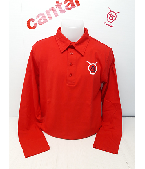 Cantal Shop | POLO HOMME MANCHES LONGUES ROUGE AUVERGNAT