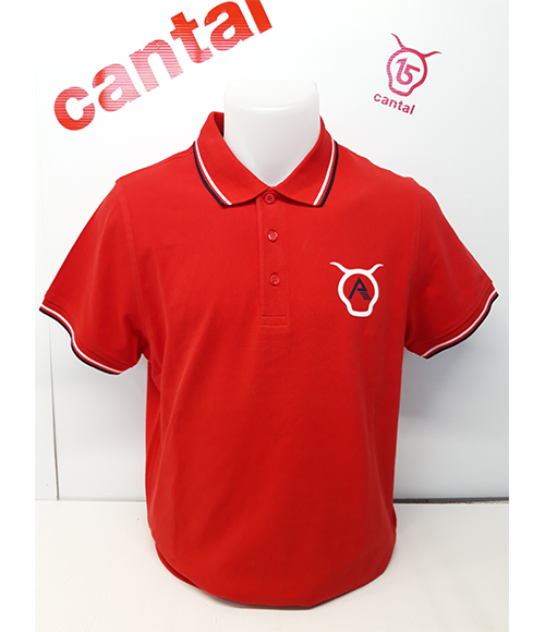 Cantal Shop | POLO HOMME MANCHES COURTES ROUGE AUVERGNAT