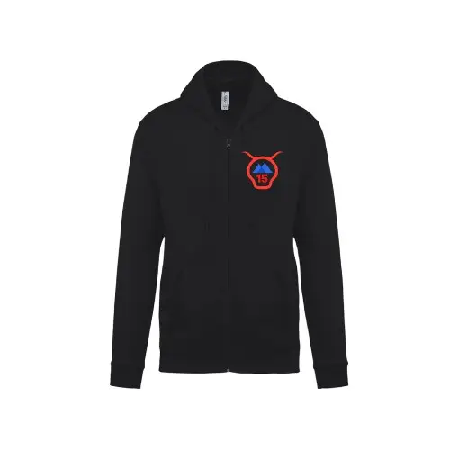 Cantal Shop | SWEAT ZIP CAPUCHE TETE 15 TRIANGLE COEUR NOIR