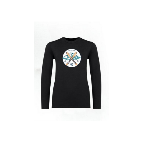 Cantal Shop | TEE SHIRT MANCHES LONGUES PATCH SKI NOIR