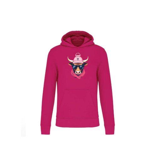Cantal Shop | SWEAT CAPUCHE SALERS BONNET FUSCHIA