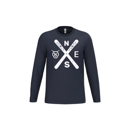 Cantal Shop | TEE SHIRT MANCHES LONGUES SKI BLEU MARINE