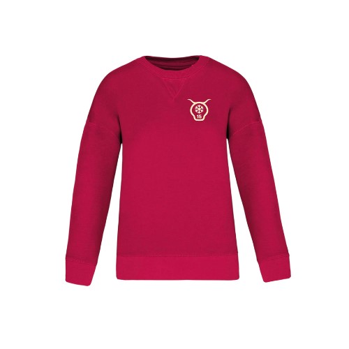 Cantal Shop | SWEAT COL ROND TETE FLOCON COEUR ROUGE