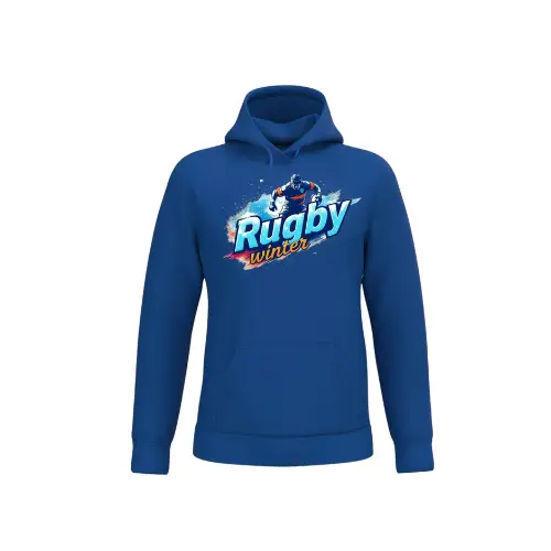 Cantal Shop | SWEAT CAPUCHE RUGBY WINTER BLEU AZUR