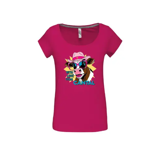 Cantal Shop | TEE SHIRT WITH LOVE FROM CANTAL FUSCHIA 