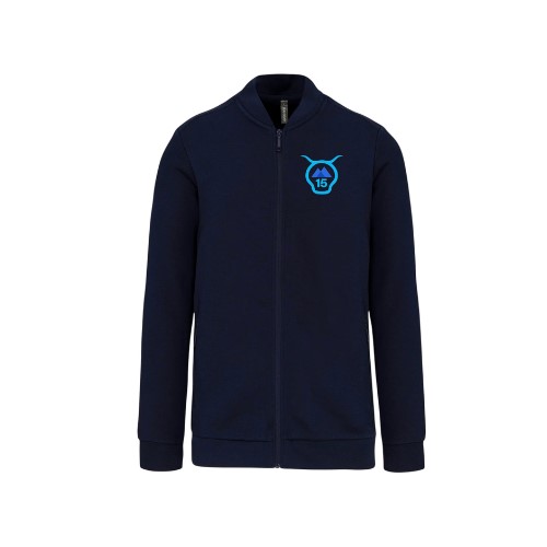 Cantal Shop | SWEAT ZIP COL ROND TETE 15 TRIANGLE COEUR BLEU MARINE