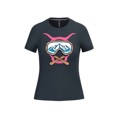 Cantal Shop | TEE SHIRT MANCHES COURTES TETE SKI BLEU MARINE