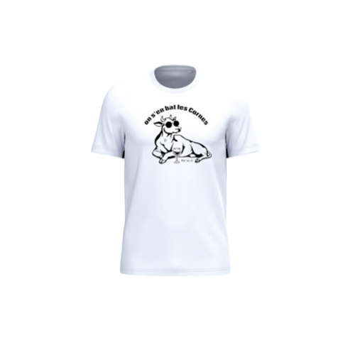Cantal Shop | TEE SHIRT ON S'EN BATS LES CORNES BLANC