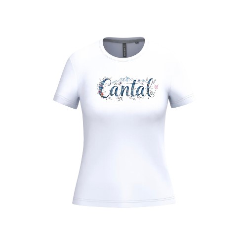 Cantal Shop | TEE SHIRT MANCHES COURTES CANTAL FLEURIE BLANC