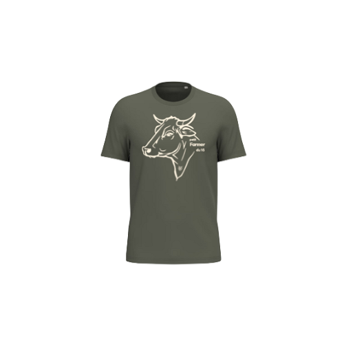 Cantal Shop | TEE SHIRT VACHE FARMER DU 15 KAKI