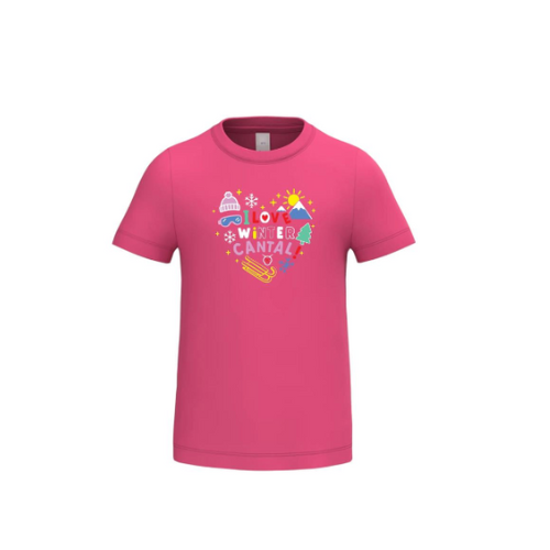 Cantal Shop | TEE SHIRT MANCHES COURTES I LOVE WINTER FUSCHIA