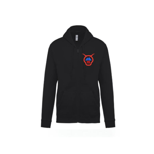 Cantal Shop | SWEAT CAPUCHE ZIP TETE TRIANGLE NOIR