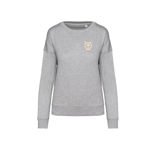 Cantal Shop | SWEAT COL ROND TETE FLOCON COEUR GRIS