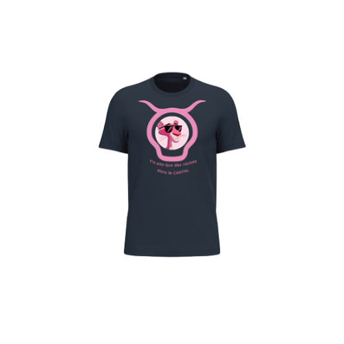 Cantal Shop | TEE SHIRT PANTHERE ROSE BLEU MARINE