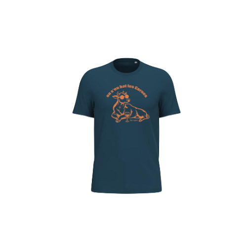 Cantal Shop | TEE SHIRT ON S'EN BAT LES CORNES PEACOCK BLUE 