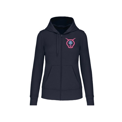Cantal Shop | SWEAT ZIP CAPUCHE TETE FLOCON BLEU MARINE