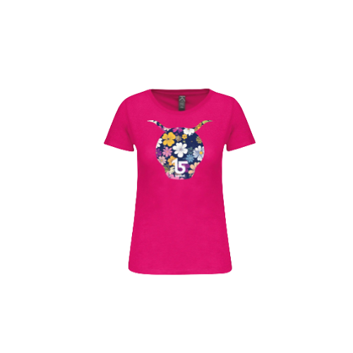 Cantal Shop | TEE SHIRT FEMME TETE FLORAL FUSCHIA