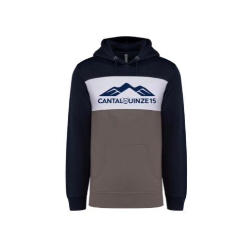Cantal Shop | SWEAT CAPUCHE CANTAL QUINZE BLEU/BLANC/GRIS