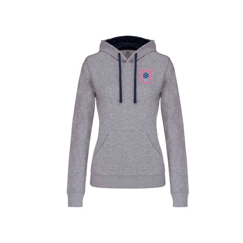 Cantal Shop | SWEAT CAPUCHE FLOCON COEUR GRIS
