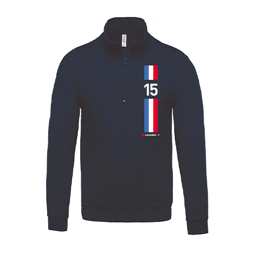 Cantal Shop |  - SWEAT COL ZIP BBR MARINE