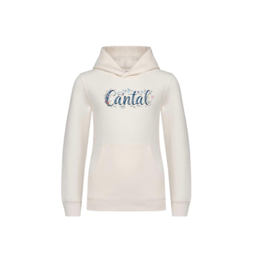Cantal Shop | SWEAT CAPUCHE CANTAL FLEURI BLANC