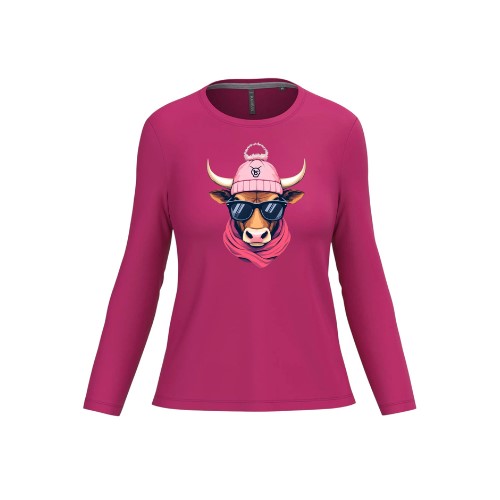 Cantal Shop | TEE SHIRT MANCHES LONGUES SALERS BONNET FUSCHIA