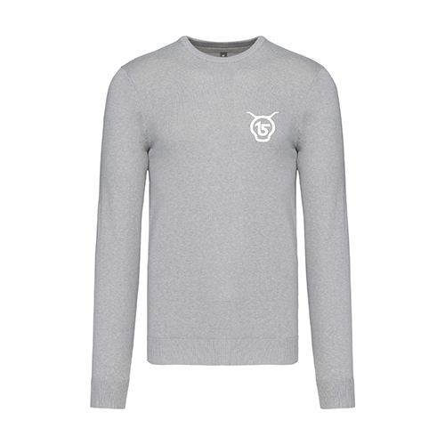 Cantal Shop | PULL GRIS CLAIR SALERS 15 CŒUR