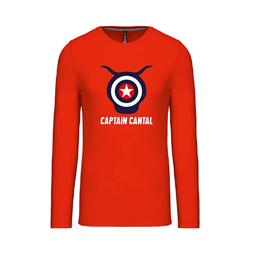 Cantal Shop | TEE-SHIRT CAPTAIN CANTAL MANCHES LONGUES ROUGE