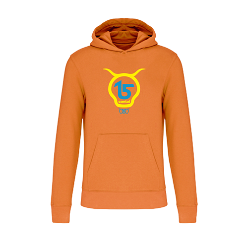 Cantal Shop | SWEAT À CAPUCHE ENFANT SALERS 15 ORANGE