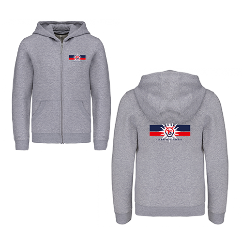 Cantal Shop | SWEAT À CAPUCHE ZIPPÉ ENFANT ILLUMINATE GRIS