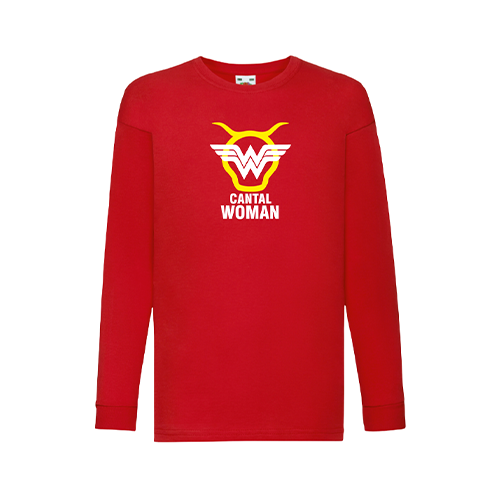 Cantal Shop | TEE-SHIRT ENFANT MANCHES LONGUES CANTAL WOMAN ROUGE