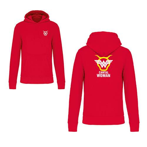 Cantal Shop | SWEAT À CAPUCHE ENFANT CANTAL WOMAN ROUGE