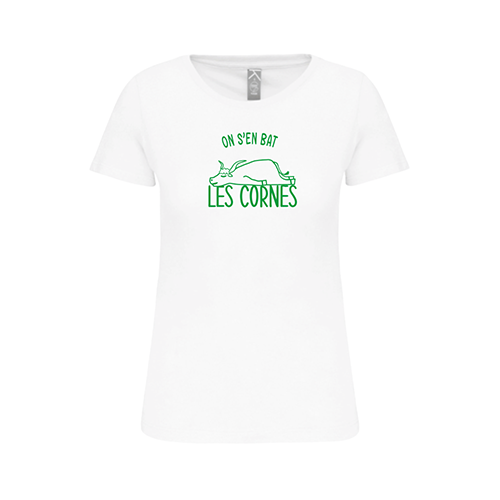 Cantal Shop | TEE-SHIRT ON S'EN BAT LES CORNES BLANC