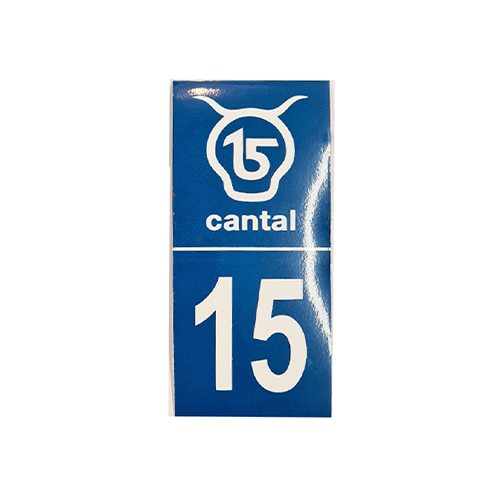 Cantal Shop | STICKER 15 PLAQUE DE VOITURE